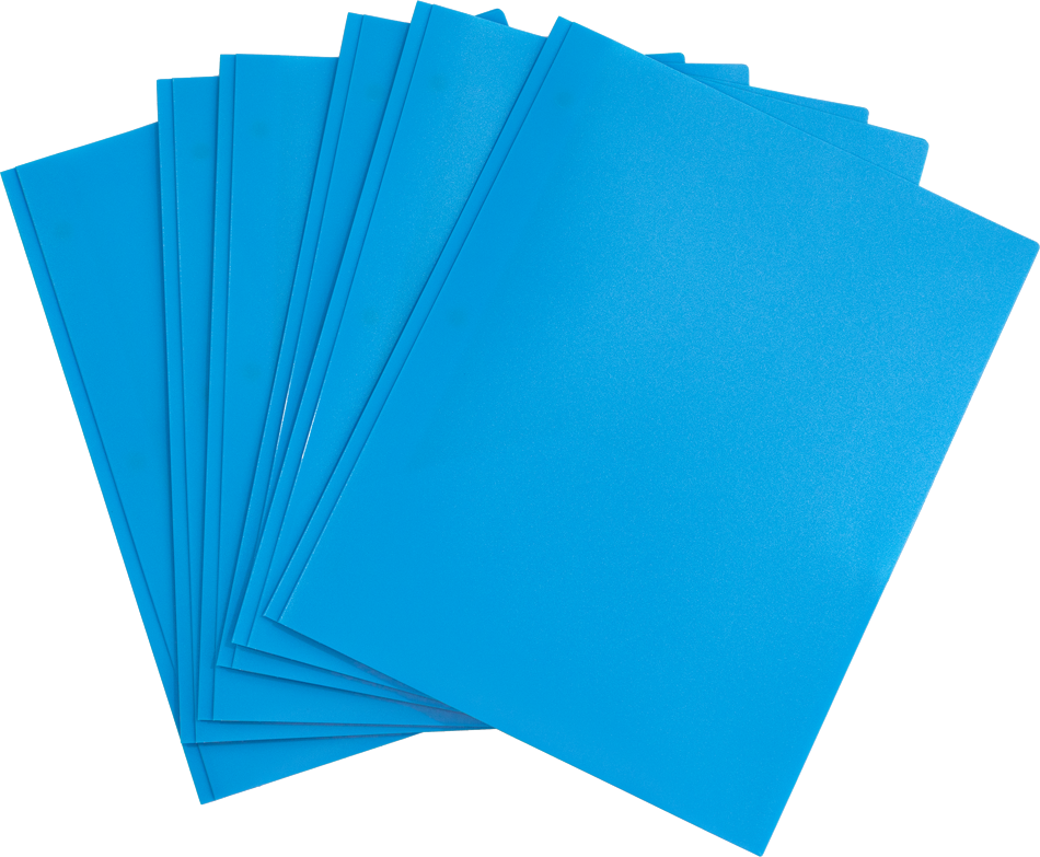 Light Blue 9 x 12 Plastic Pop Folders with Clasp