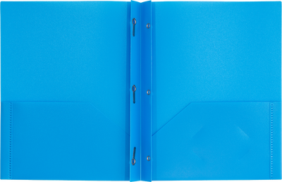 Light Blue 9 x 12 Plastic Pop Folders with Clasp