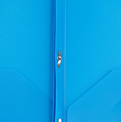 Light Blue 9 x 12 Plastic Pop Folders with Clasp