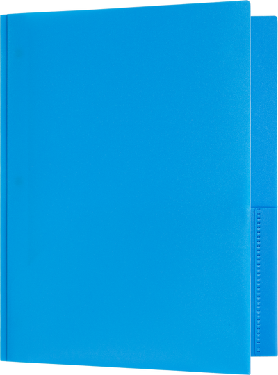Light Blue 9 x 12 Plastic Pop Folders with Clasp