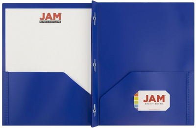 Blue 9 x 12 Plastic Pop Folders with Clasp