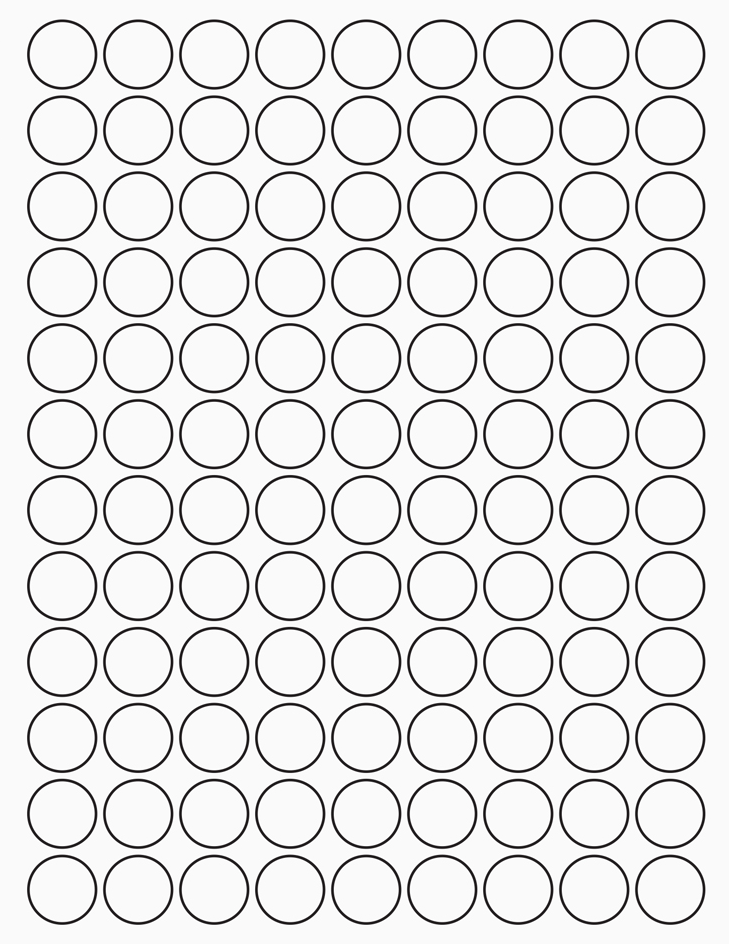 White Small 3/4 Inch Round Labels