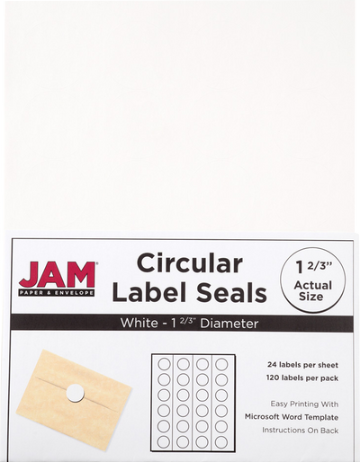 White Medium 1 2/3 Inch Round Labels