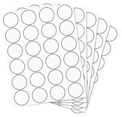 White Medium 1 2/3 Inch Round Labels