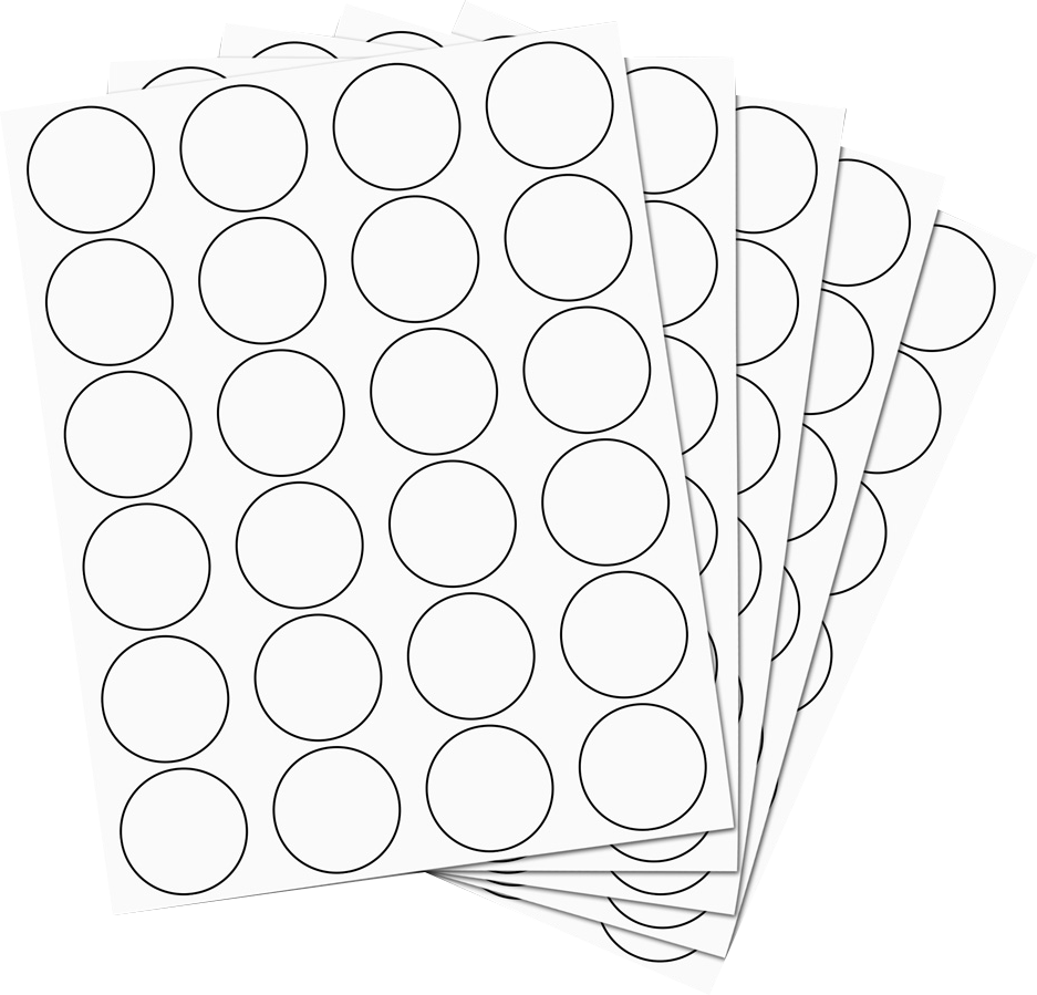 White Medium 1 2/3 Inch Round Labels