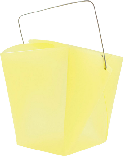 Yellow Large Plastic Chinese Takeout Containers (4 x 3 1/2 x 4)