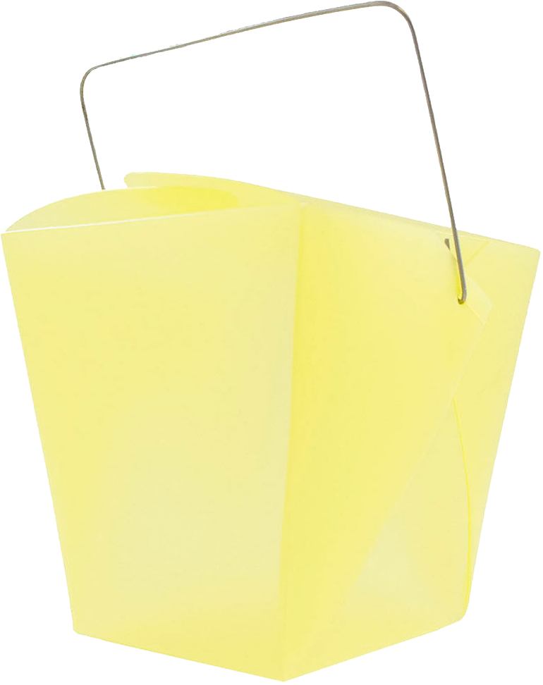 Yellow Large Plastic Chinese Takeout Containers (4 x 3 1/2 x 4)