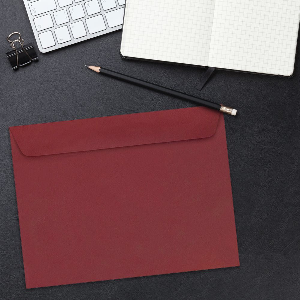 Garnet Dark Red 32lb 9 x 12 Booklet Envelopes