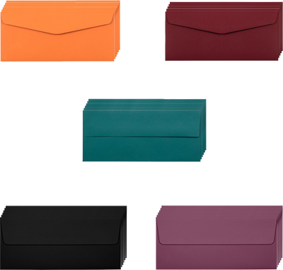 Assorted Darks #10 (4 1/8 x 9 1/2) Envelopes - 125 Pack