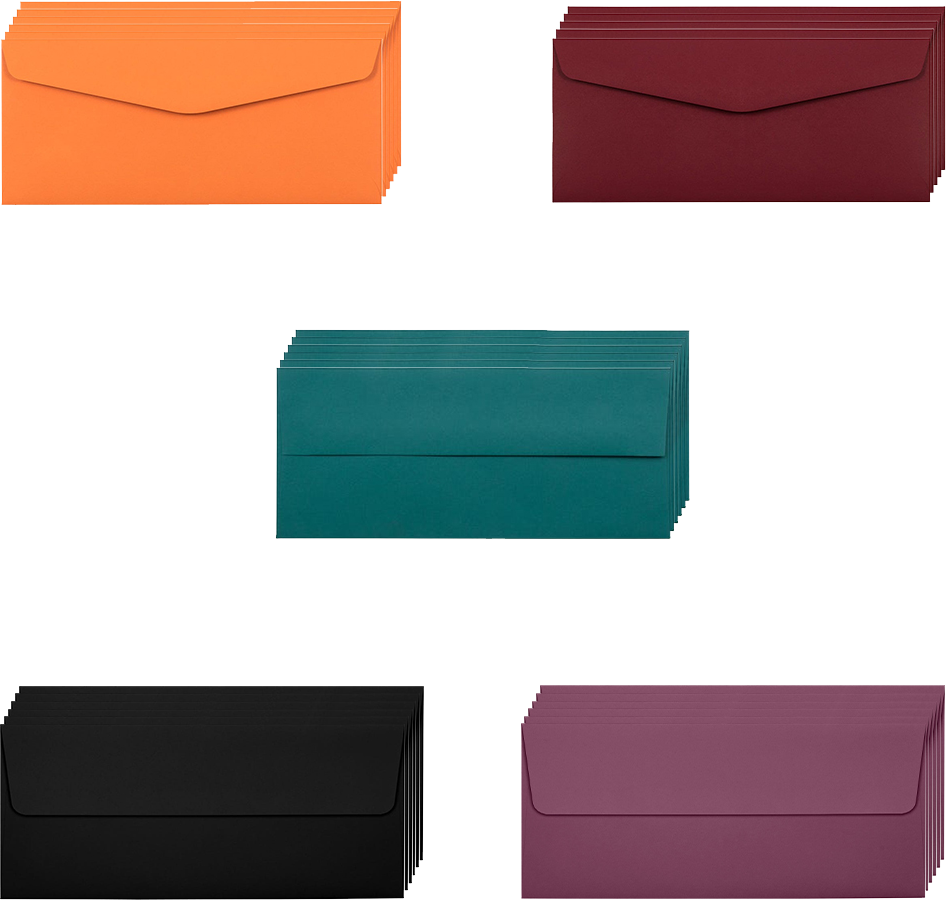 Assorted Darks #10 (4 1/8 x 9 1/2) Envelopes - 125 Pack