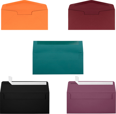 Assorted Darks #10 (4 1/8 x 9 1/2) Envelopes - 125 Pack