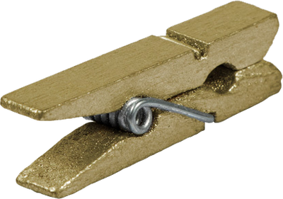 Gold Large 1 3/8 Inch Wood Clips - 18 Pack