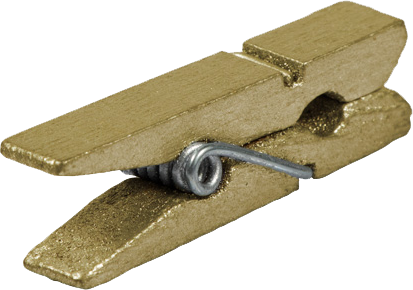 Gold Large 1 3/8 Inch Wood Clips - 18 Pack