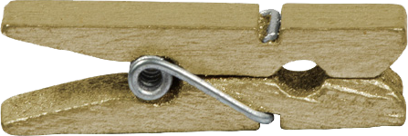 Gold Large 1 3/8 Inch Wood Clips - 18 Pack