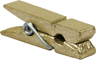 Gold Large 1 3/8 Inch Wood Clips - 18 Pack