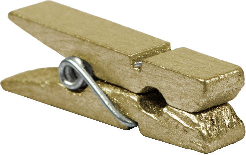 Gold Large 1 3/8 Inch Wood Clips - 18 Pack