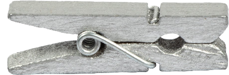 Silver Large 1 3/8 Inch Wood Clips - 18 Pack