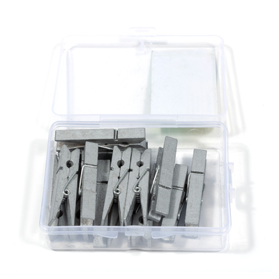 Silver X-Large 1 3/4 Inch Wood Clips  - 14 Pack