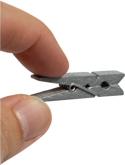 Silver X-Large 1 3/4 Inch Wood Clips  - 14 Pack