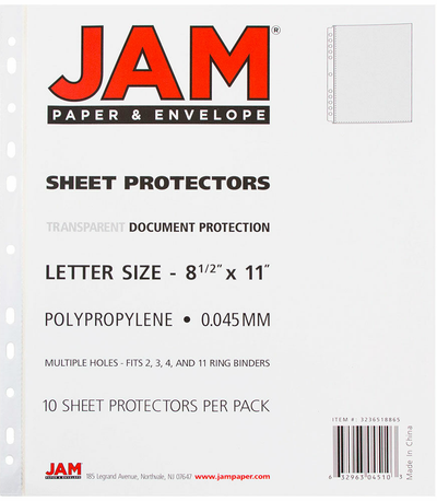 Clear Sheet Protectors - 10 Pack