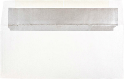 White with Silver Foil Lining 24lb 3 7/8 x 8 1/8 Invitation Envelopes