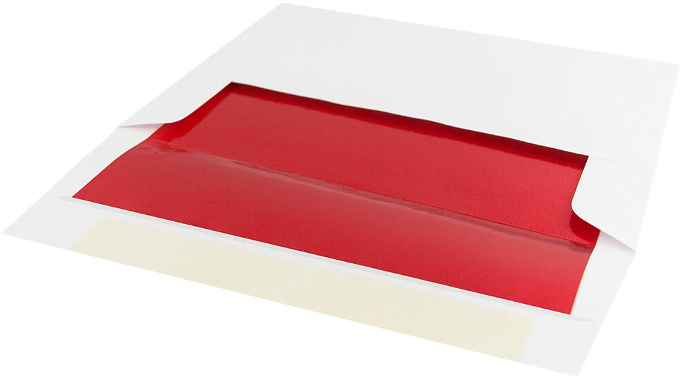 White with Red Foil Lining 24lb A8 Invitation Envelopes (5 1/2 x 8 1/8)