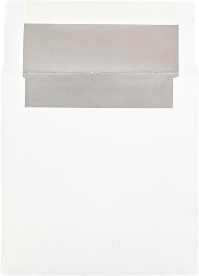 White with Silver Foil Lining 24lb 6 x 6 Square Envelopes