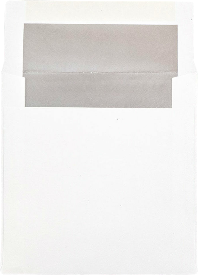 White with Silver Foil Lining 24lb 6 x 6 Square Envelopes