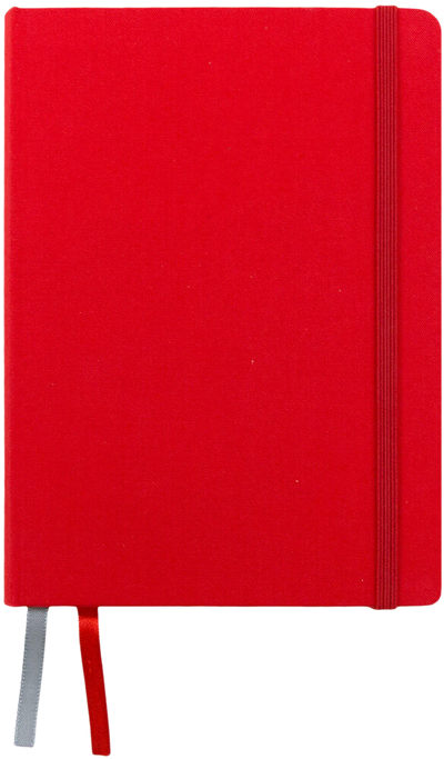 Red 5 x 7 Fabric Hardcover Notebooks with Elastic