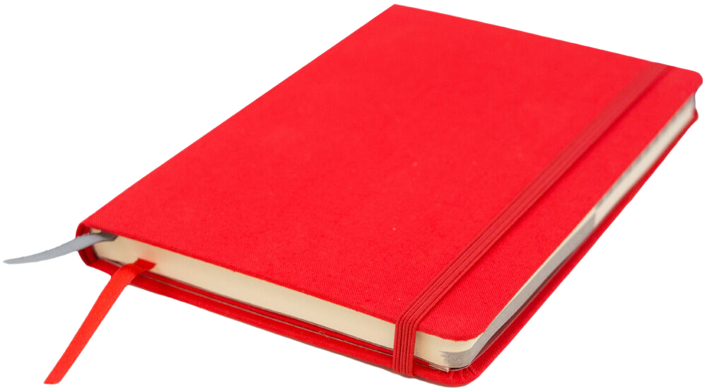Red 5 x 7 Fabric Hardcover Notebooks with Elastic