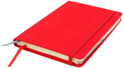 Red 5 x 7 Fabric Hardcover Notebooks with Elastic