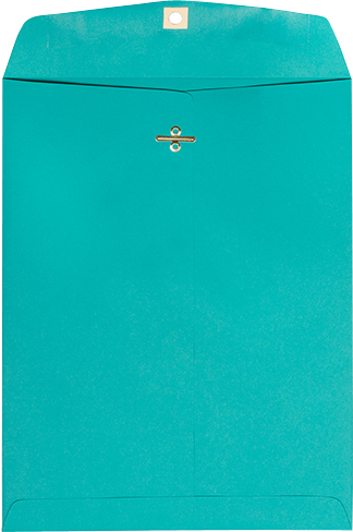 Sea Blue 24lb 9 x 12 Open End Envelopes with Clasp