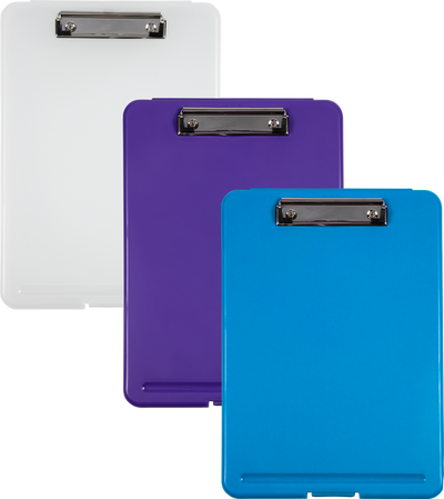 Assorted 9 x 13 Plastic Clipboard Storage Box (3 Pack)