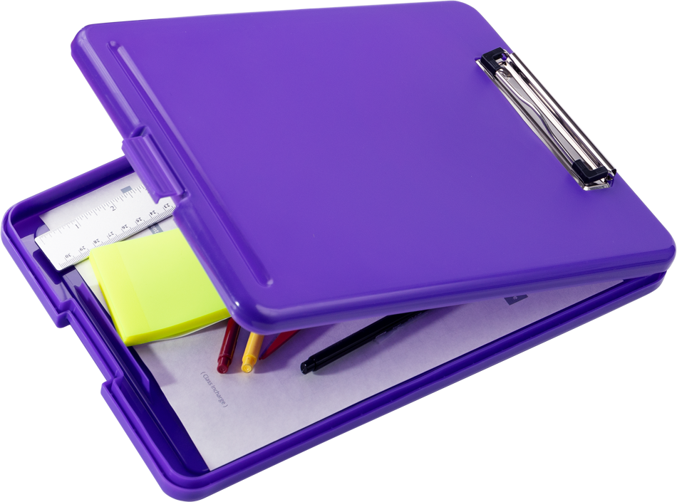 Assorted 9 x 13 Plastic Clipboard Storage Box (3 Pack)