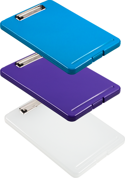 Assorted 9 x 13 Plastic Clipboard Storage Box (3 Pack)