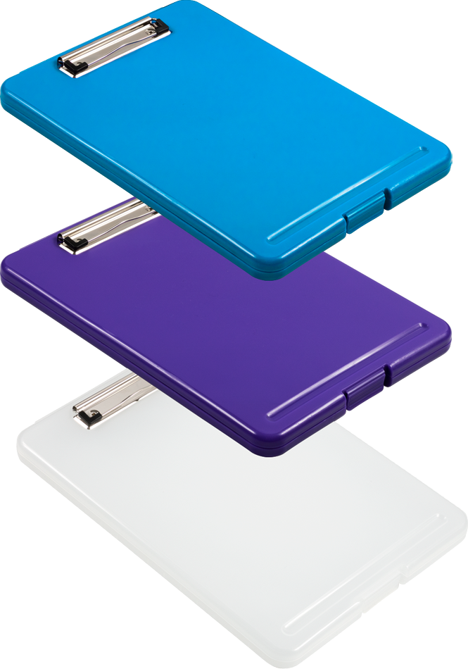 Assorted 9 x 13 Plastic Clipboard Storage Box (3 Pack)