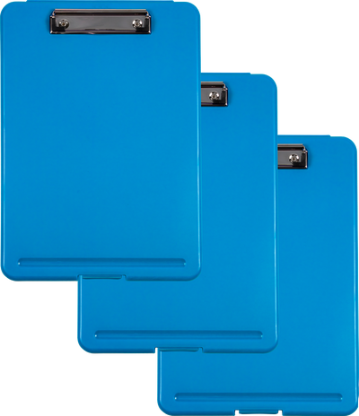 Blue 9 x 13 Plastic Clipboard Storage Box (3 Pack)
