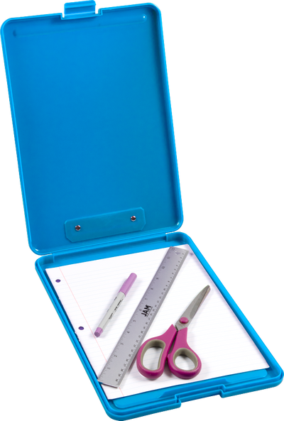 Blue 9 x 13 Plastic Clipboard Storage Box (3 Pack)