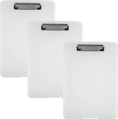 Clear 9 x 13 Plastic Clipboard Storage Box (3 Pack)