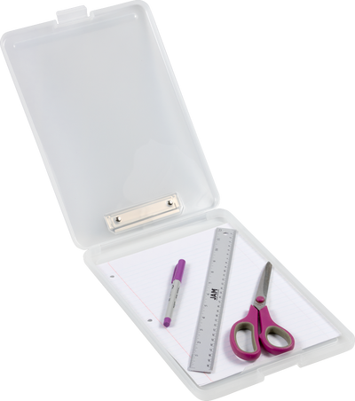 Clear 9 x 13 Plastic Clipboard Storage Box (3 Pack)