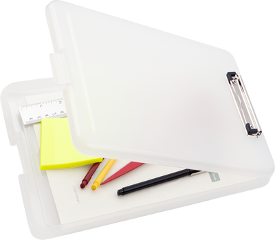 Clear 9 x 13 Plastic Clipboard Storage Box (3 Pack)