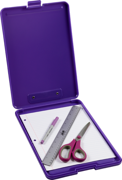 Purple 9 x 13 Plastic Clipboard Storage Box (3 Pack)