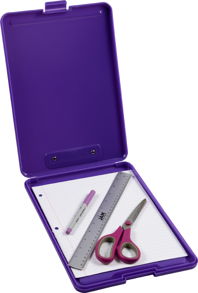 Purple 9 x 13 Plastic Clipboard Storage Box (3 Pack)