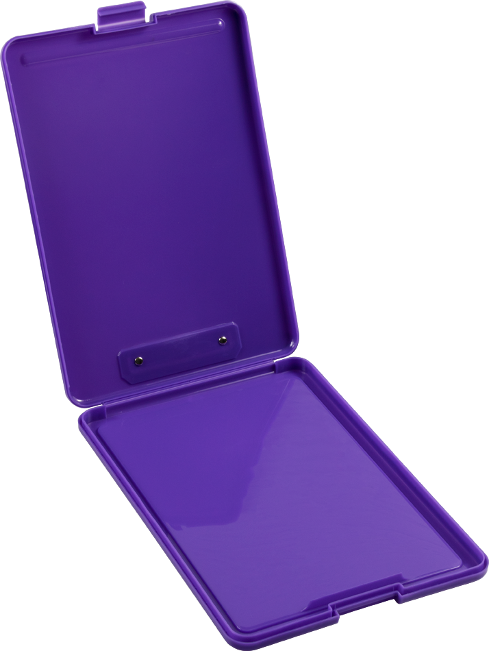 Purple 9 x 13 Plastic Clipboard Storage Box (3 Pack)