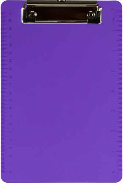 Purple Plastic 6 x 9 Mini Acrylic Clipboards
