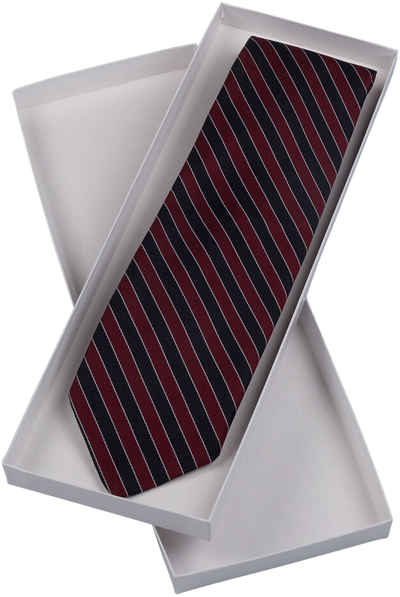 White Glossy Tie Gift Boxes with Lid (14 1/4 x 4 3/4 x 3/4)