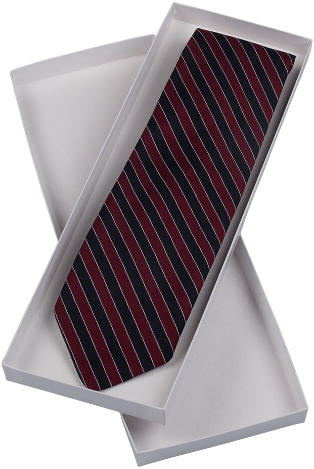 White Glossy Tie Gift Boxes with Lid (14 1/4 x 4 3/4 x 3/4)