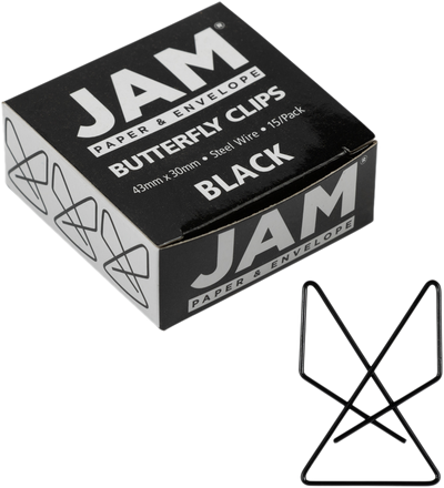 Black Butterfly Clips - 15 Pack