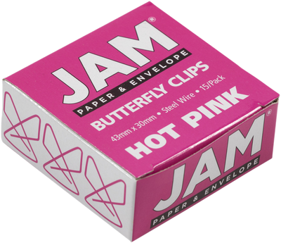 Hot Pink Butterfly Clips - 15 Pack