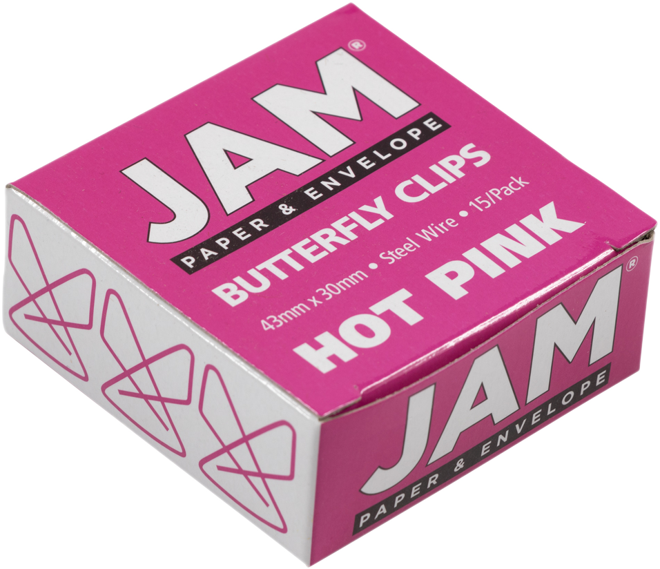 Hot Pink Butterfly Clips - 15 Pack